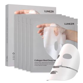 5 SHEETS/BOX Collagen Real Deep Face Masks Skincare Facial Masks for Women Skin Care Hydrating Firmness & Elasticity Support
