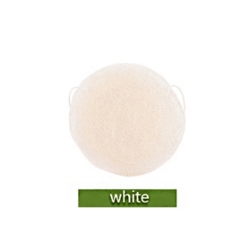 Konjac Sponge For Washing Face Round Konjac Konnyaku Sponge Facial Cleansing Exfoliator Bathing Puff Face Wash Puff (Color: White)