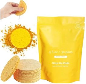 Curcuma Acid Facial Pad For Daily Cleaning Exfoliation Gentle Skin Care And Hydration Ginger Facial Pad (size: 30PCS-Yellow-Dry)